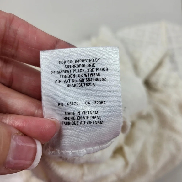 Anthro Meadow Rue Ivory Limay Lightweight Skirted Sweater SZ Small - Picture 8 of 12